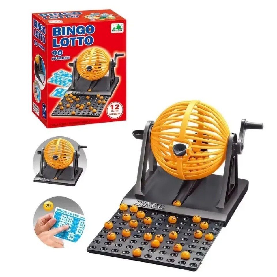 Party Games Juegos De Mesa - Deluxe Bingo Game Set with Cage