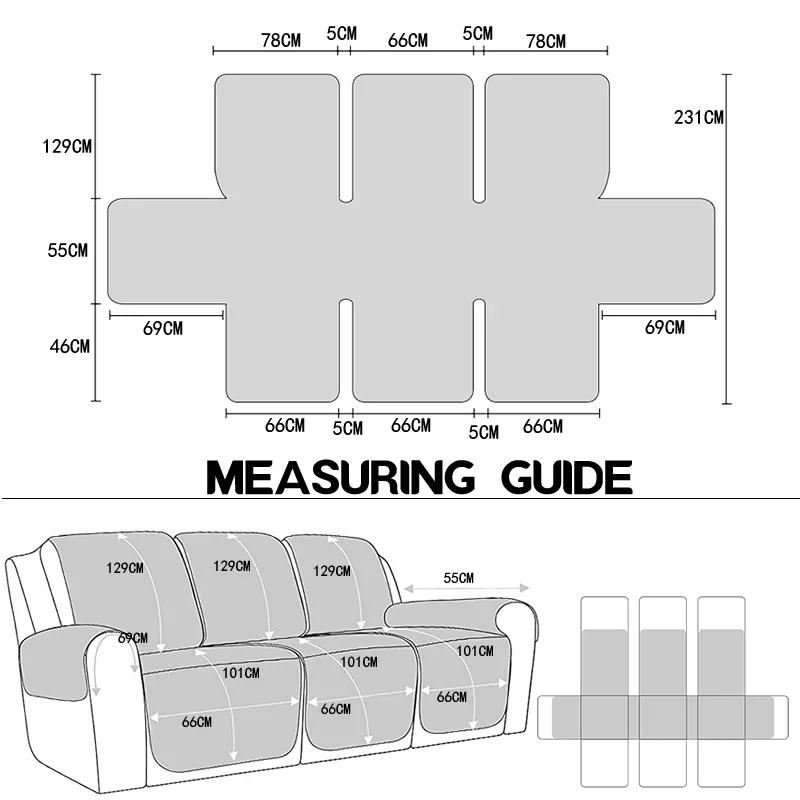1/2/3 Seater Recliner Sofa Cov - огляд і ціна Washer Toss Set