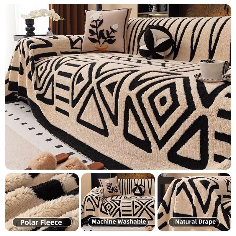 Polar Fleece Plush Sofa Cover  - огляд і ціна Washer Toss Set