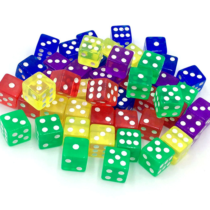 10PCS Transparent Colored Dice - огляд і ціна Party Games Juegos De Mesa