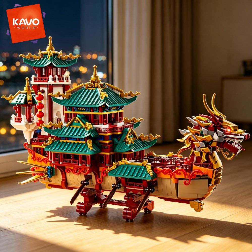 KAVOWORLD 2453pcs Dragon Boat  - огляд і ціна Party Games Meaning