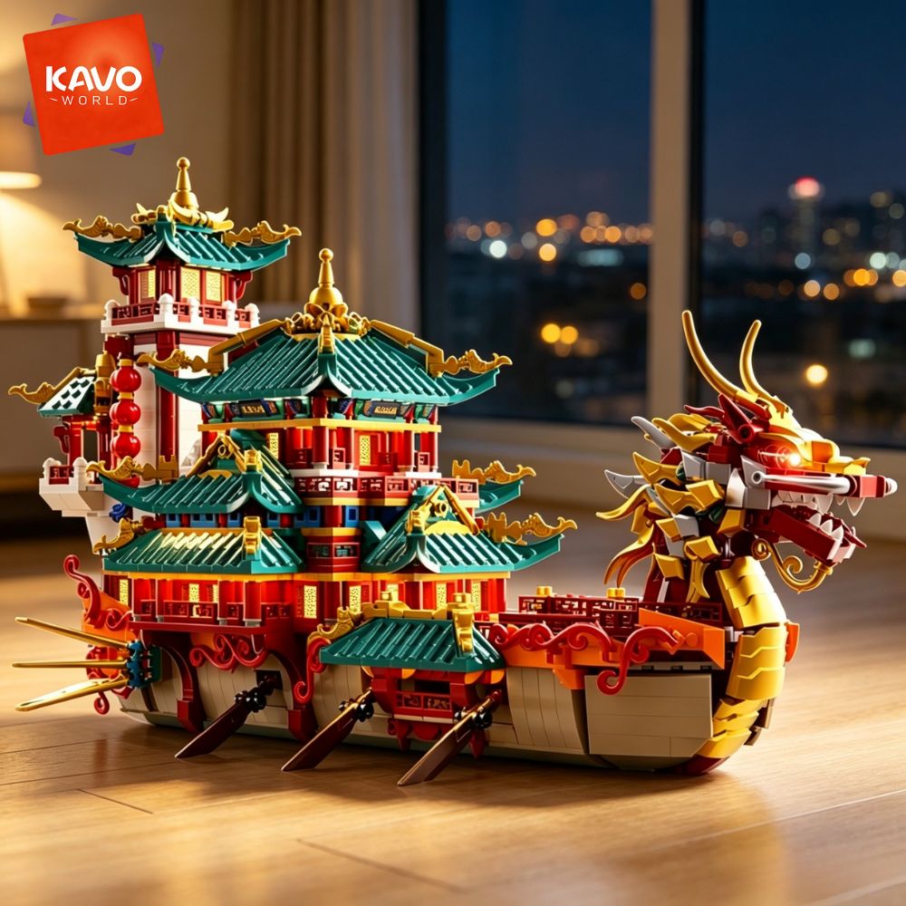 KAVOWORLD 2453pcs Dragon Boat  - огляд і ціна Party Games Meaning